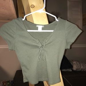 Green crop top